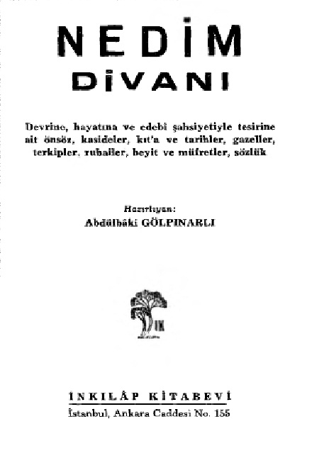 Nedim Divanı-Abdülbaqi Gölpınarlı-1951-493s