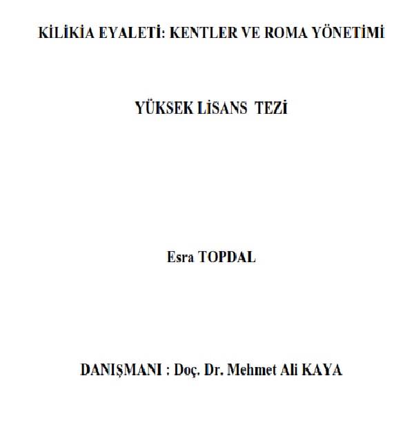 Kilikia Eyaleti-Kentler Ve Ruma Yönetimi-Esra Topdal-Izmir-2007-141