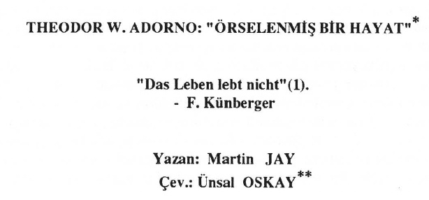 Theodor W.Adorno Örselenmiş Bir Hayat-Martin Jay-Ünsal Oskay-31s