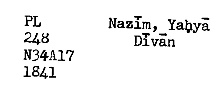 Divani Belağet ünvan Nezim-Yehya Nazim-508s