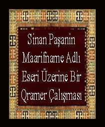 Sinan Paşanin Maarifname Adlı Eseri Üzerine Bir Qramer Çalışması