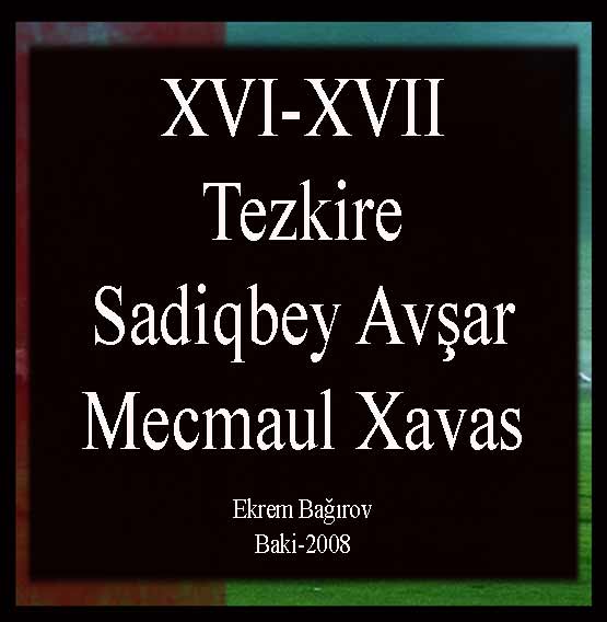 Məcməül Xəvas - Sadiq bəy Əvşar