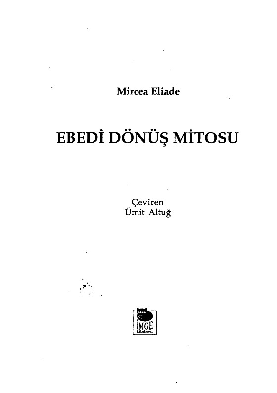 Ebedi Dönüş Mitosu-Mircea Eliade-Çev-Umit Altuğ-1976-187s