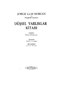 Dussel Varliklar Kitabi Jorge Luis Borges Bora Komcez 1991 209s