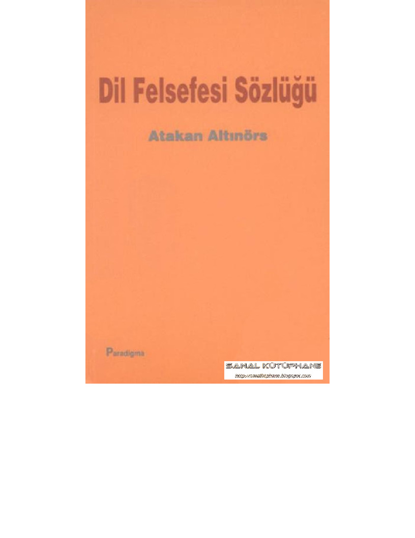 Dil Felsefesi Sözlüğü-Ataxan Altınörs-2000-109