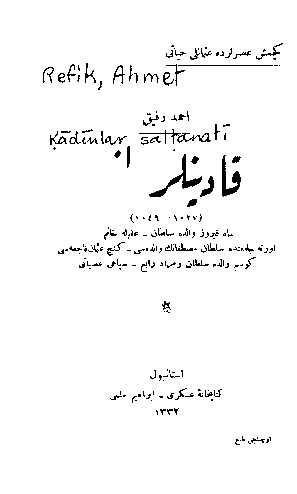 Qadınlar Saltanatı-Osmanlı Devri-Ahmed Refiq-Ebced-1332-137s