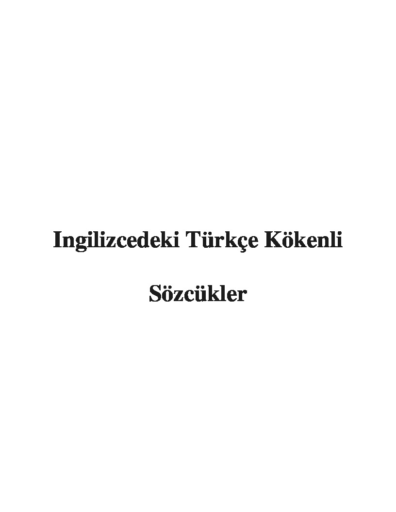 Ingilizcedeki Türkce Kökenli Sözcükler-27s