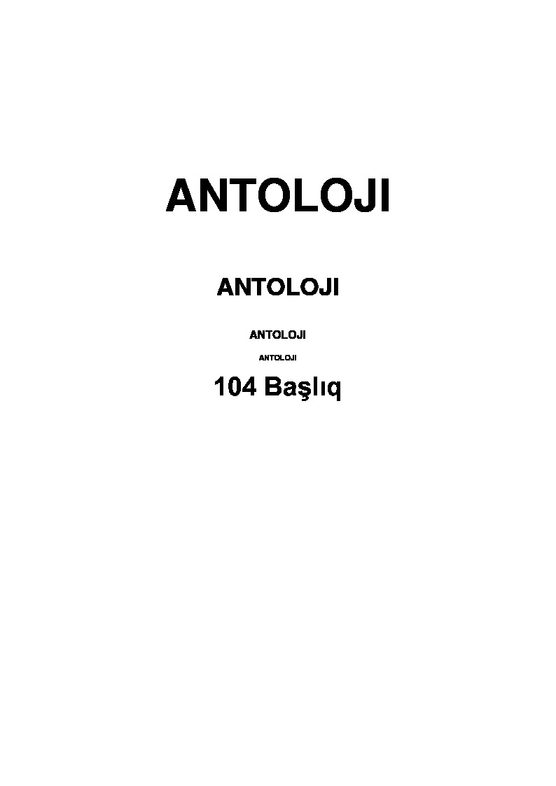 Antoloji Sözlügü-104 Başlıq-70s