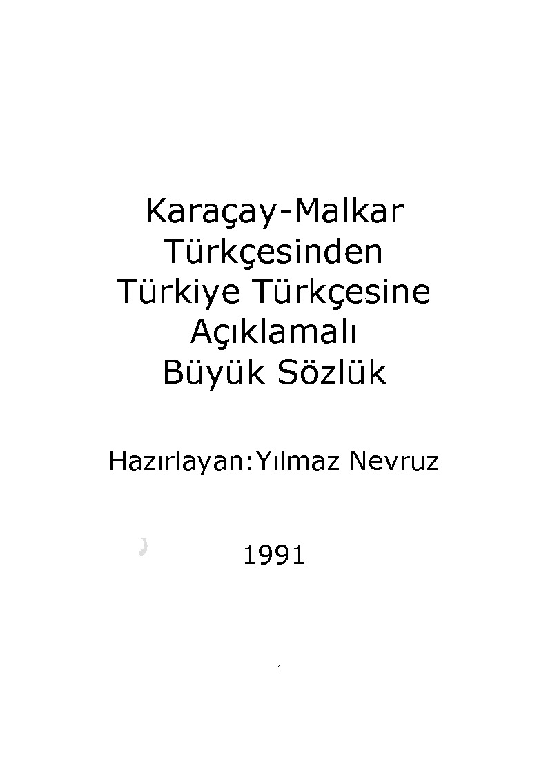Qaraçay-Malkar-Türkiye Türkcesi Açıqlamalı Böyük Sözlük-Yılmaz Nevruz-1991-685s