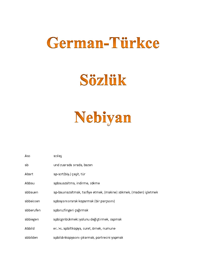 German-Türkce Sözlük-Nebiyan-275s