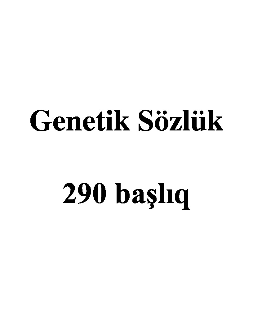 Genetik Sözlük-290 Başlıq-32s
