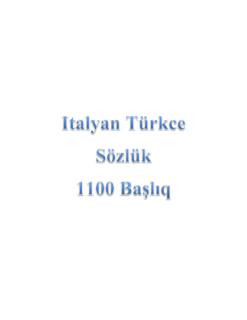 Italyan Türkce Sözlük-1100 Başlıq-70s