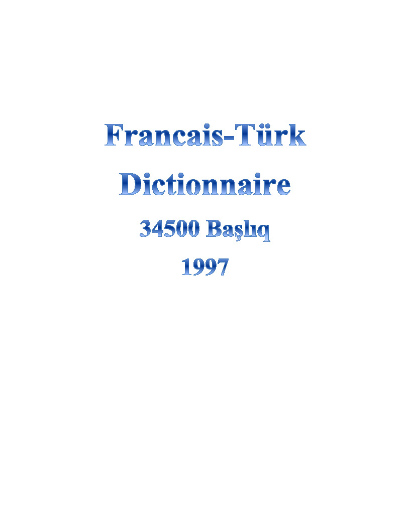 Francais-Türk Dictionnaire-1997-1350s