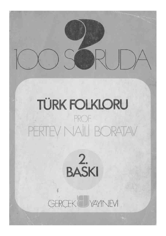 Yüz Soruda Türk Folkloru-Pertev Naili Boratav-1973-141s