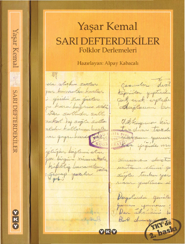 Sarı Defderdekiler Folklor Derlemeleri-Yaşar Kemal-Sunan-Alpay Qabacalı-2007-400s