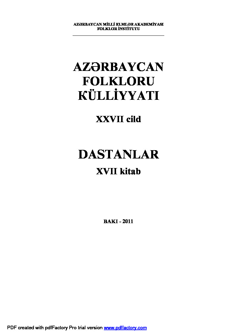 Azerbaycan Folkloru Kulliyyatı-Qaratel Ile Aşıq Celal-17-Dastanlar-Baki-2011-291s