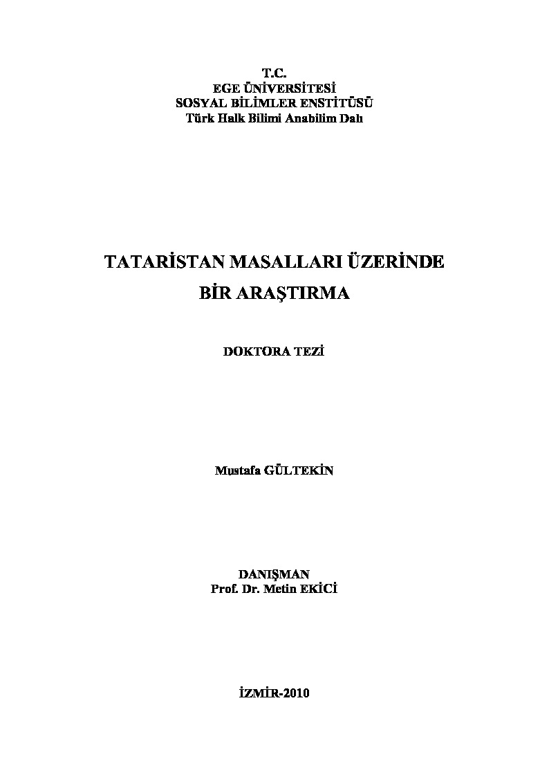 Tatar Masalları Üzerinde Bir Araşdırma-Mustafa Gültekin-2010-1727s