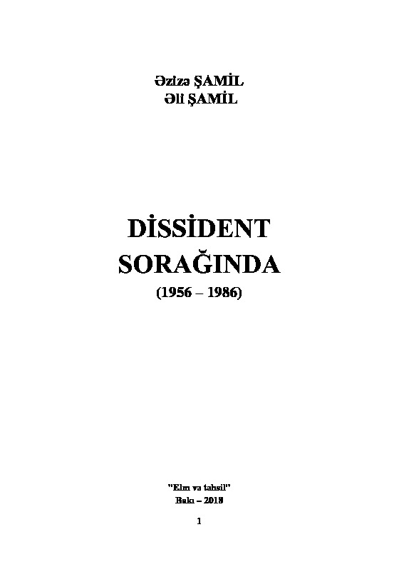 Dissident Sorağında-1956-1986-Ezize Şamil-Ali Şamil-Baki-2018-204s
