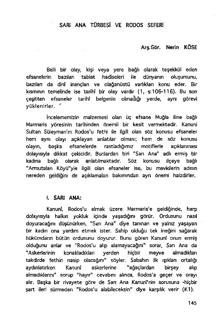 Sarı Ana Türbesi Ve Rodos Seferi-Nerin Köse-1993-182