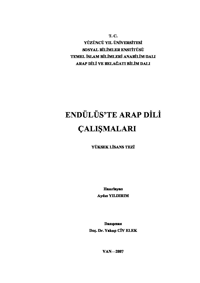 Endelusda Ereb Dili Çalışmaları-Aydın Yıldırım-2007-73s