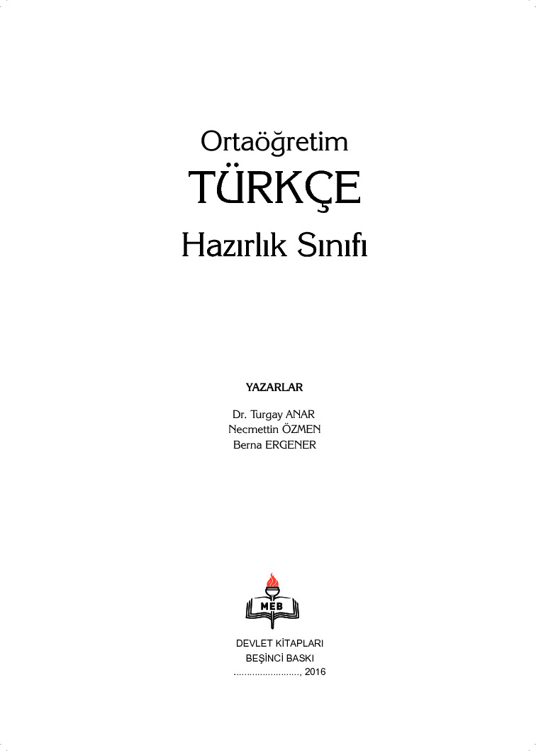 Ortaöğretim Türkce Hazırlıq Sınfı-2016-208s