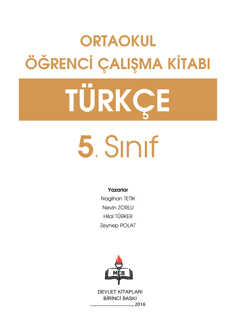 Ortaokul Türkce Öğrenci Çalışma Kitabı-05.Sinif-2016-232s