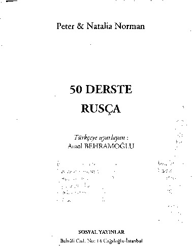 50 Dersde Rusca Kitabı-Ataol Behramoğlu-istanbul-1977-425s