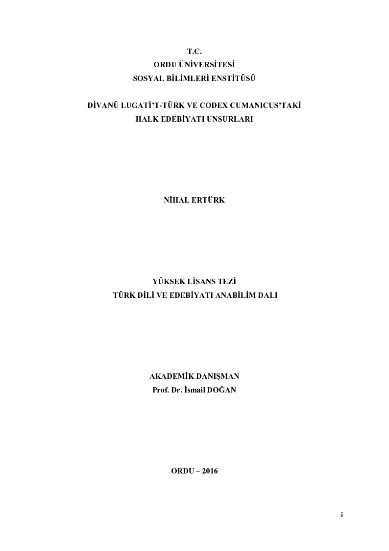 Divani Lughatit Turk Ve Codex Cumanicusdaki Xalq Edebiyatı Ünsürleri-Nihal Erturk-2016-168s
