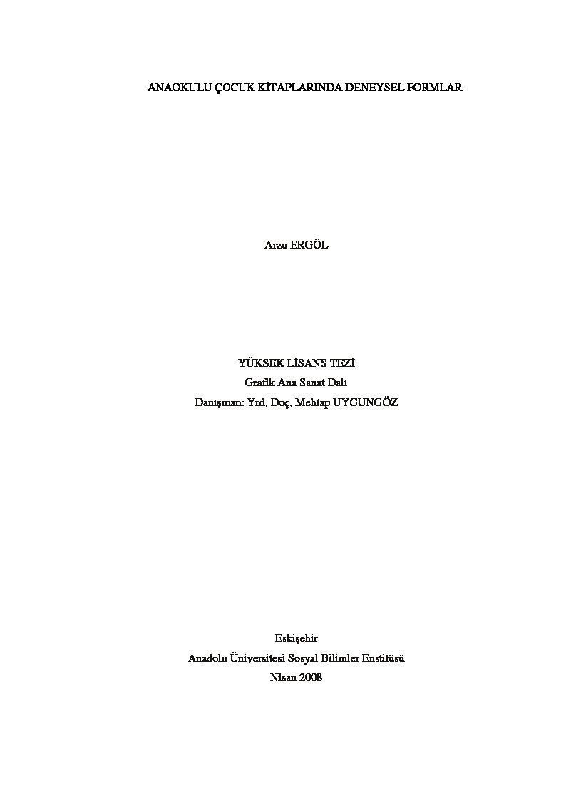 Anaokulu Cocuq Kitablarında Deneysel Formlar-Arzu Ergöl-2008-118