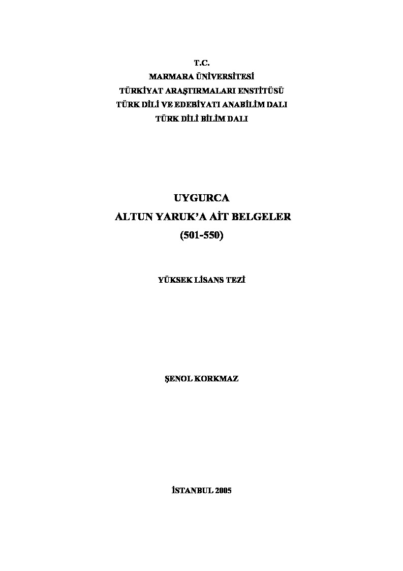 Uyqurca Altun Yaruka Ait Belgeler-Şenol Qorxmaz-2005-235s+Yeni Uyqur Turkcesinde Isimden Isim Yapim Ekleri-Talib Yıldırım-8s