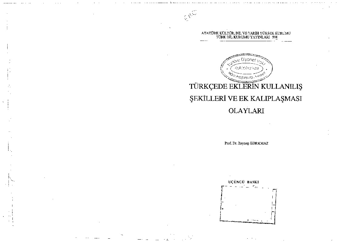 Türkcede Eklerin Kullanılış Ve Ek Qalıblaşması Olaylari-Zeyneb Qorxmaz-1994-92s