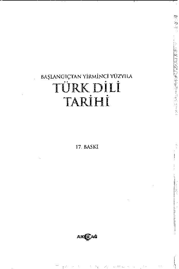 Başlanqicdan Yirminci Yüzyıla Türk Dli Tarixi-Ahmed Bican Ercilasun-2016-488s