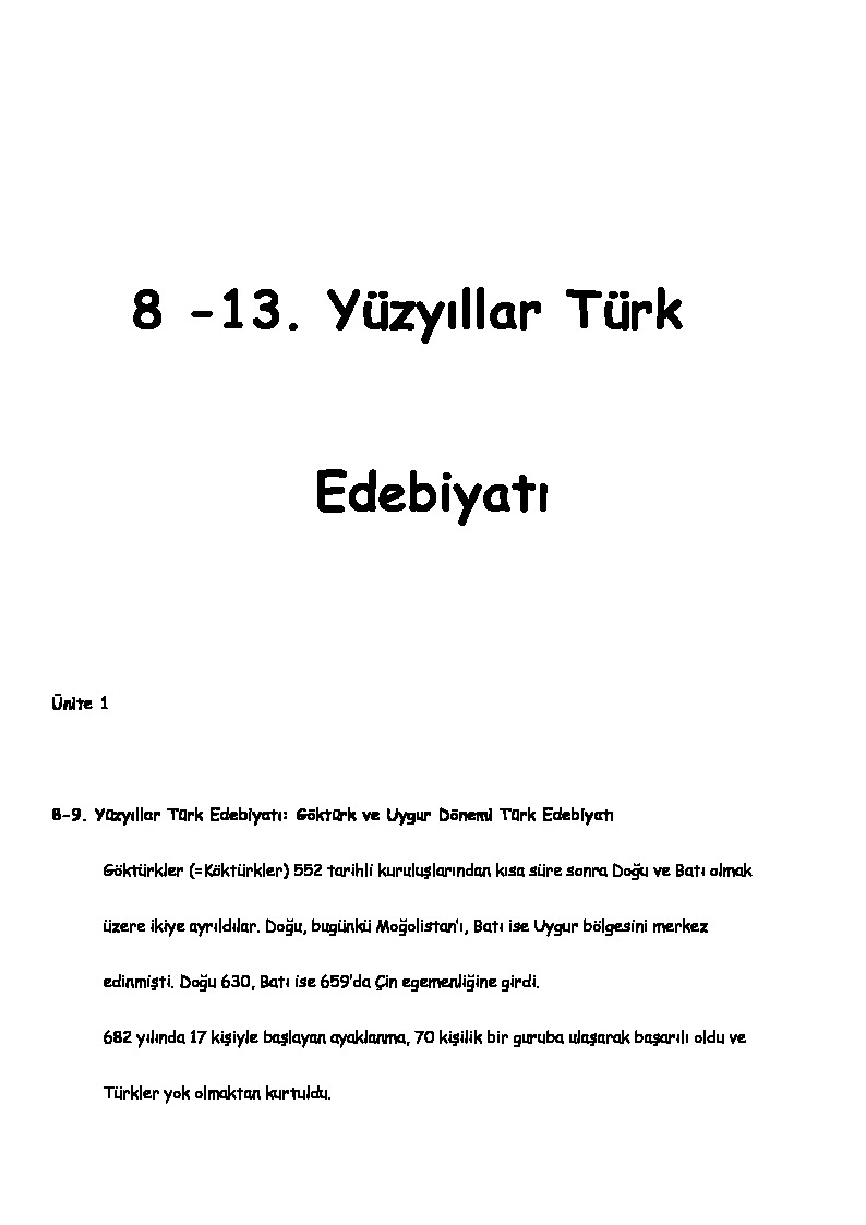 13.Yüzyıllar Türk Edebiyatı-73s