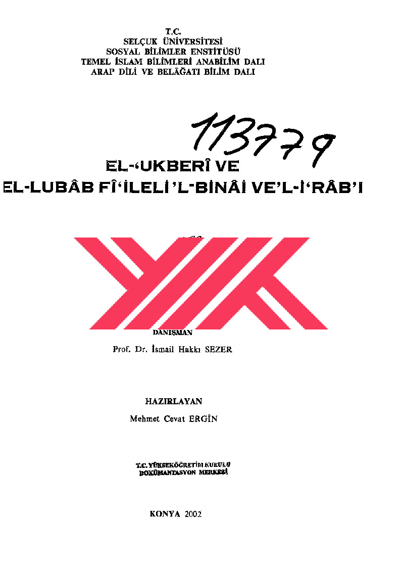 Elukberi Ve Ellubab Fiilelil Binai Velirabi-Mehmed Cavad Ergin-2002-206s
