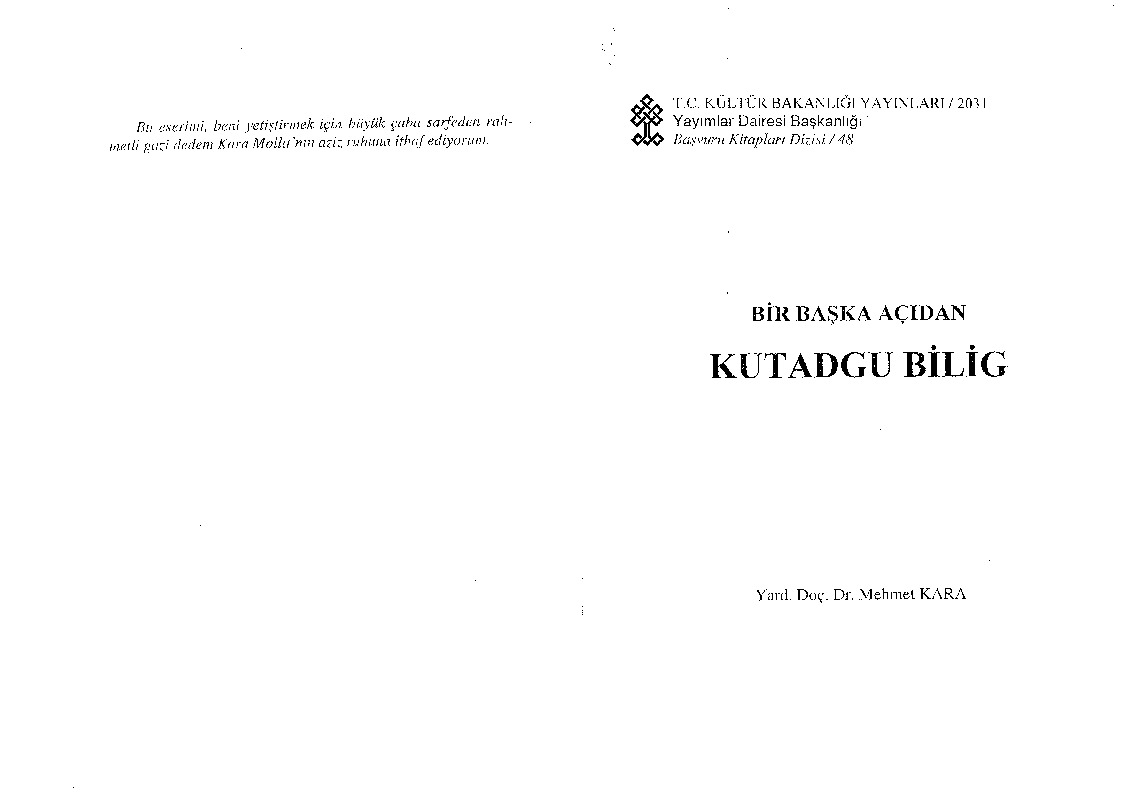 Bir Başqa Açıdan Qutadqu Bilik-Mehmed Qara-1998-95s