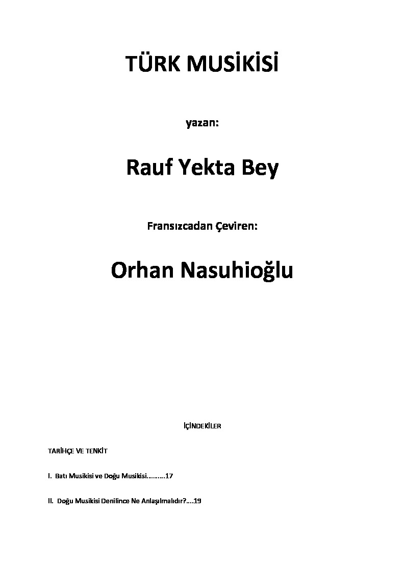 Türk Musiqisi-Rauf Yekta Bey-Çev-Orxan Nasuhioğlu-255s
