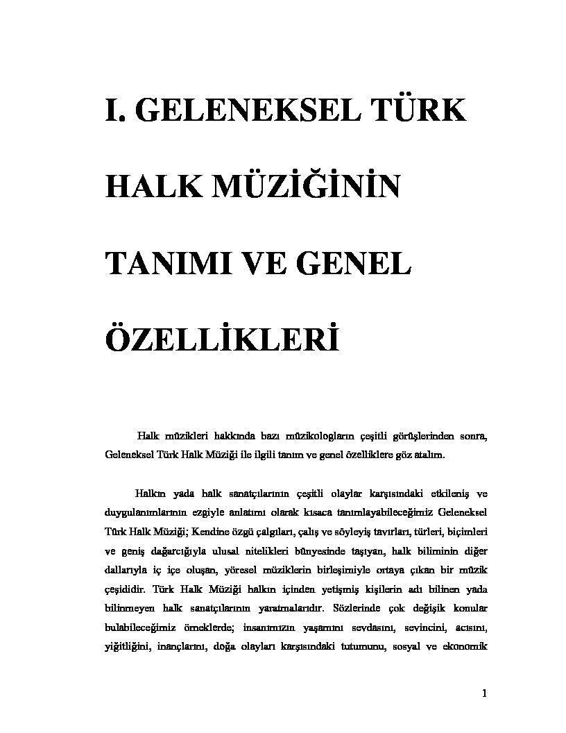 Geleneksel Türk Xalq Müziğinin Tanımı Ve Genel Özellikleri-97s