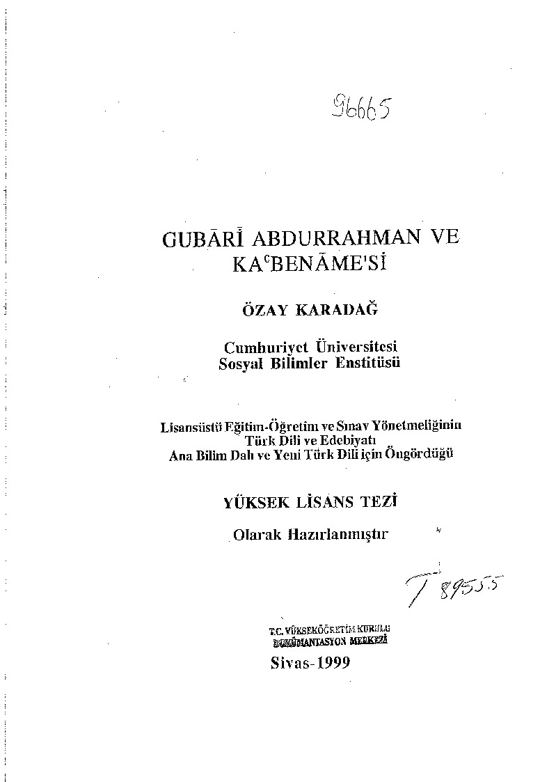 Qubari Abdurrahman Ve Kebenamesi-Özay Qaradağ-Sivas-1999-628s
