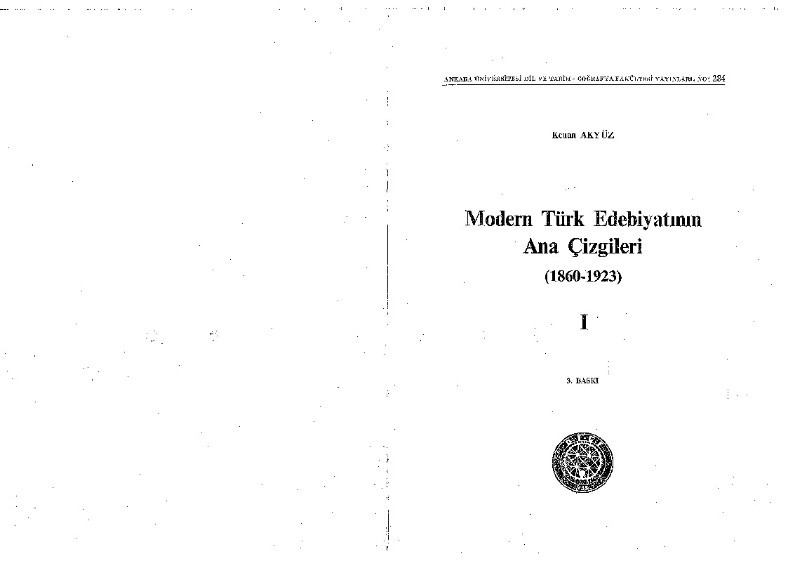 Modern Türk Edebiyatının Ana Çizgileri-1860-1923-1-Kenan Akyuz-1979-267s