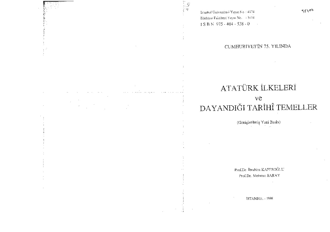 Atatürk Ilkeleri Ve Dayandığı Tarixi Temeller-Ibrahim Qefesoğlu-Mehmed Saray-1998-120s