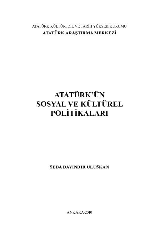 Atatürkün Sosyal Ve Kültürel Politikaları-Seda Bayındır Uluskan-2010-686