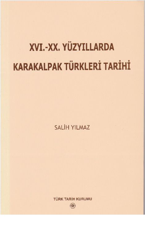 16-20.Yüzyıllarda Qaraqalpaq Tüurkleri Tarixi-Salih Yılmaz-2006-249s