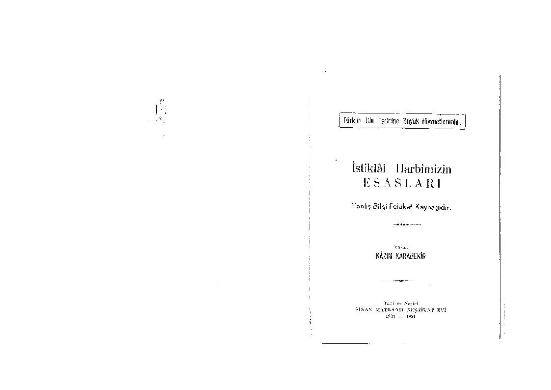 Istiqlal Herbimiz-Kazım Qarabekir-1960-1230s