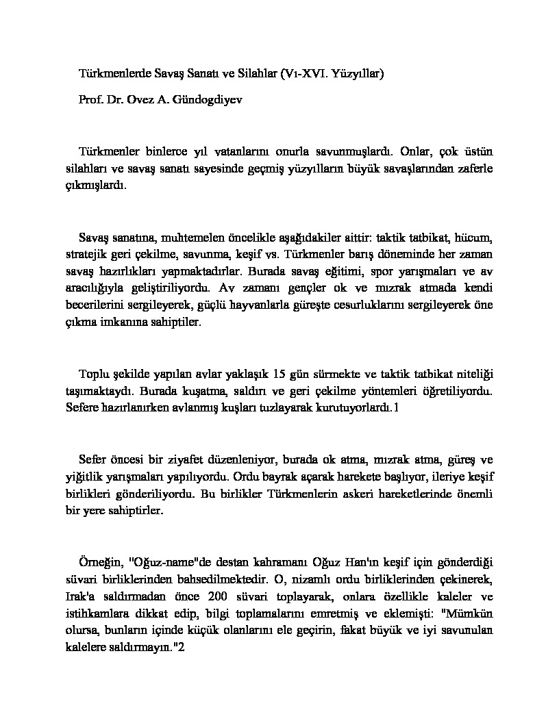 Türkmenlerde Savaş Sanatı Ve Silahlar-Ovez A.Gündoğdiyev-Türkmence-18s