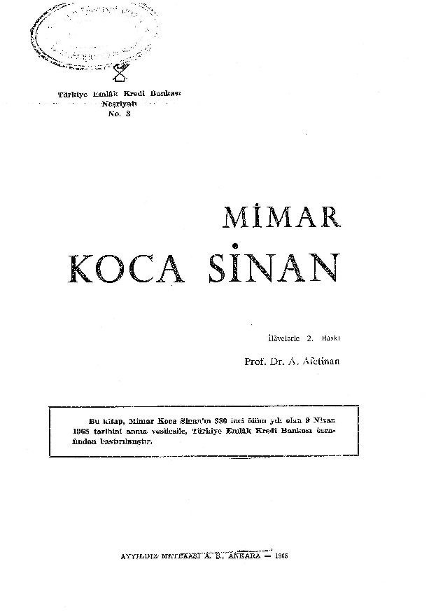Mimar Qoca Sinan-Afet Inan-1968-132s