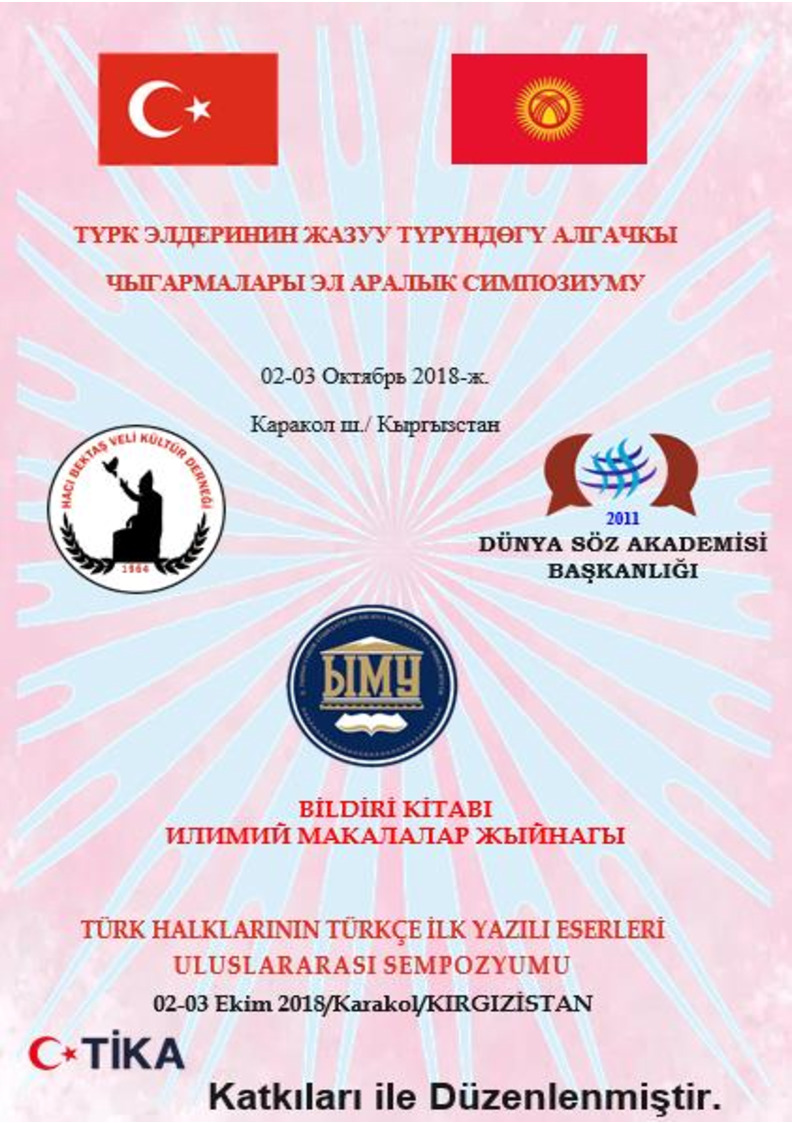 Türk Xalqlarının Türkce Ilk Yazılı Eserleri Uluslararası Simpozyomu-2018-385s
