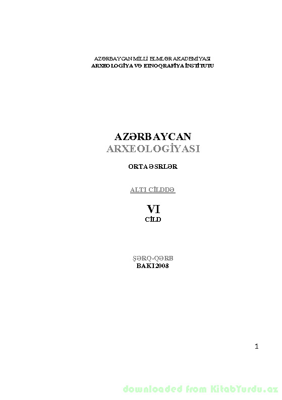 Azerbaycan Arxeolojyasi-6-Orta Esrler-2008-471s
