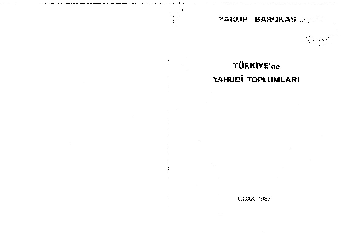 Türkiyede Yahudi Toplumları-Yequb Barokas-1987-112s