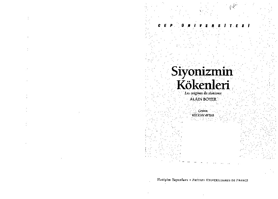 Siyonizmin Kökenleri-Alain Boyer-Volkan Ayfar-1992-128s