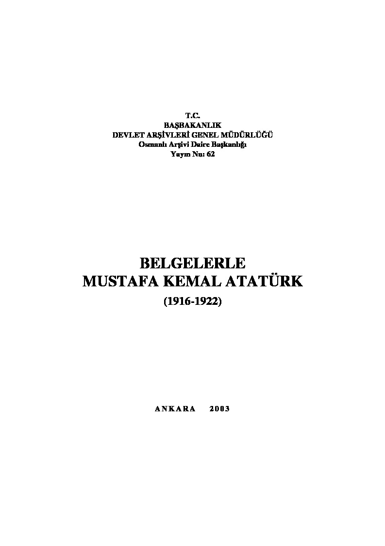 Belgelerle Mustafa Kemal Atatürk-1916-1922-2003-273s